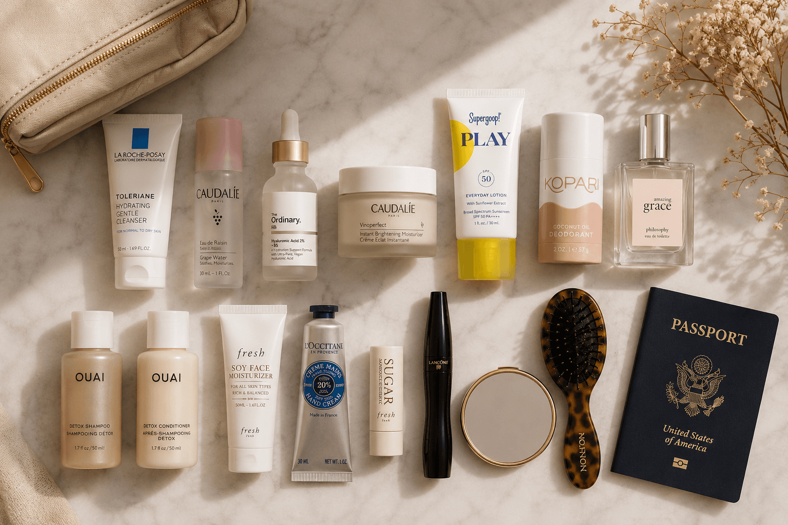 Lo esencial de belleza para viajar — el kit perfecto